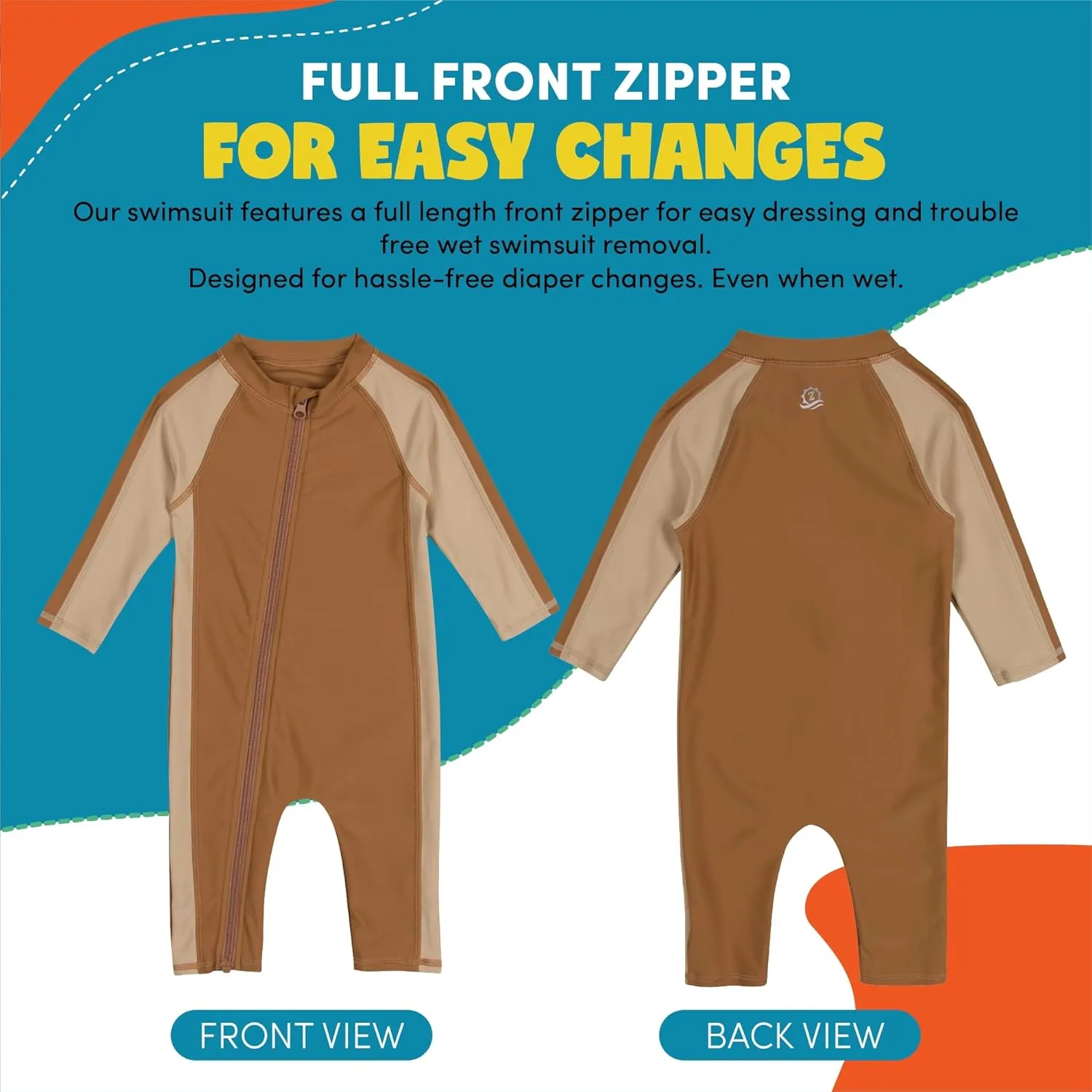 SwimZip Boys' Long-Sleeve UPF 50  Swimsuit for Baby, Toddler, & Little Boys