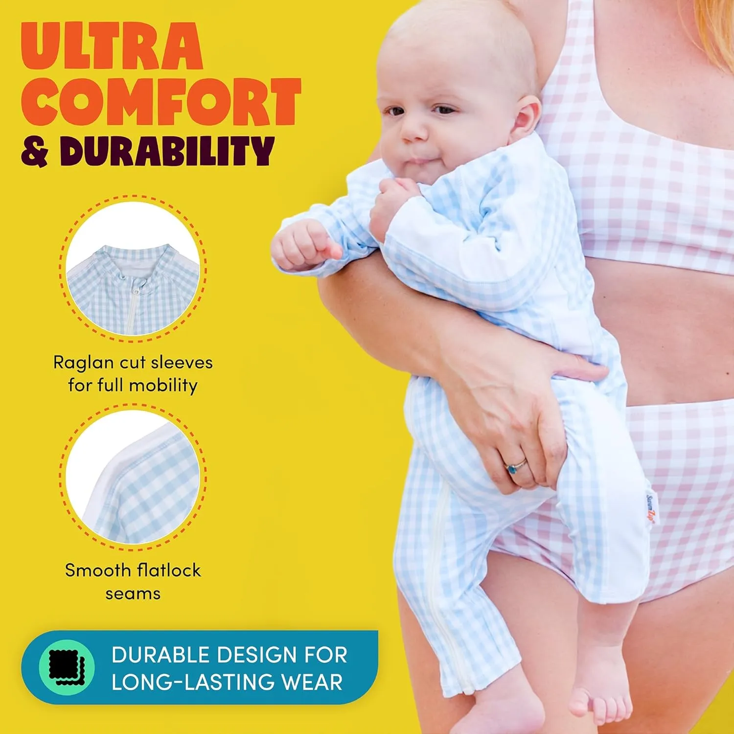 SwimZip Boys' Long-Sleeve UPF 50  Swimsuit for Baby, Toddler, & Little Boys