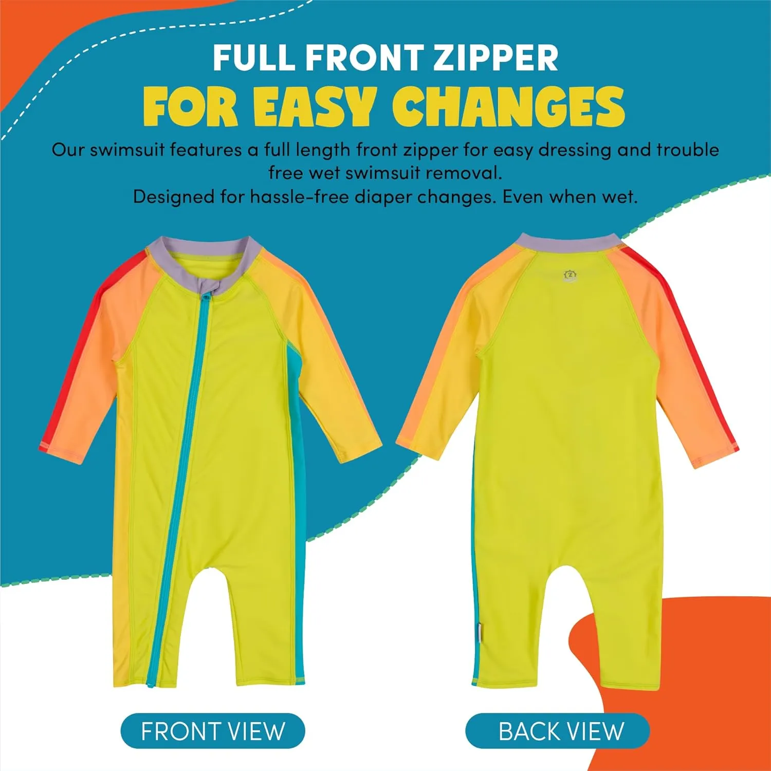 SwimZip Boys' Long-Sleeve UPF 50  Swimsuit for Baby, Toddler, & Little Boys