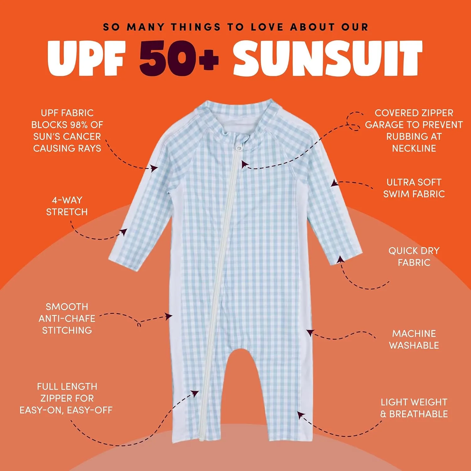 SwimZip Boys' Long-Sleeve UPF 50  Swimsuit for Baby, Toddler, & Little Boys