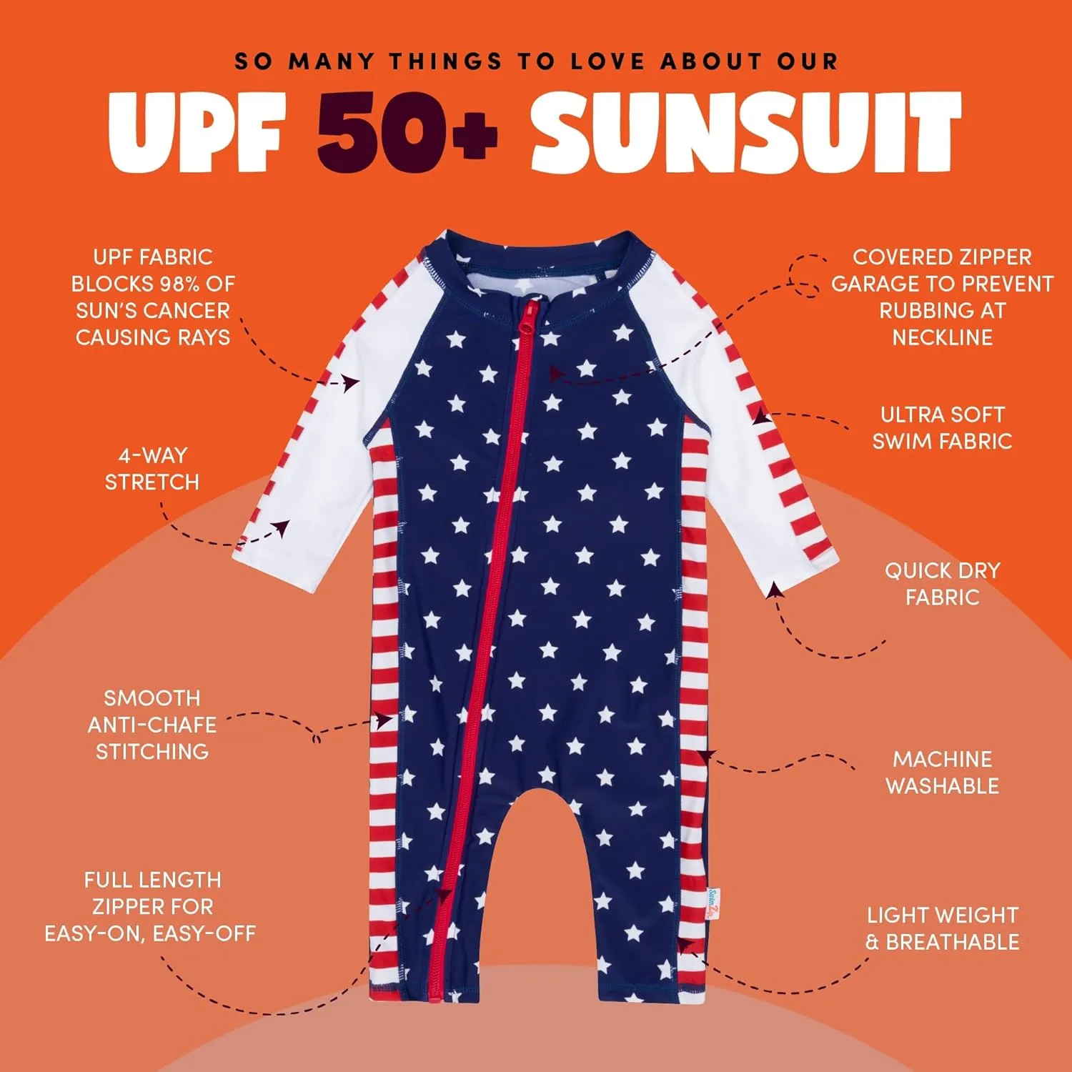 SwimZip Boys' Long-Sleeve UPF 50  Swimsuit for Baby, Toddler, & Little Boys
