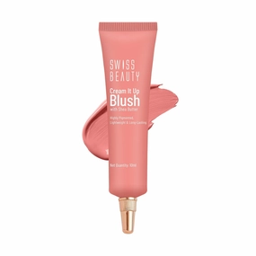 Swis's Beaut'y Cream It Up Blusher | Highly Pigmented | Long-lasting | Buildable & Blendable | All Skin Types | Shade- Cheeky Peach, 10ml