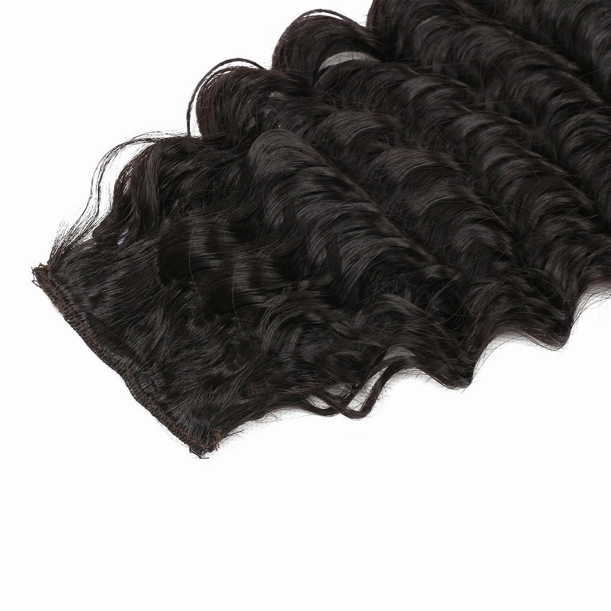 Synthetic Deep Wave Curly Clip in Hair Extensions Double Weft Full Head Heat Resistance Thick Deep Wave Clip In 7 Pieces(24inch, #2 Dark Brown)