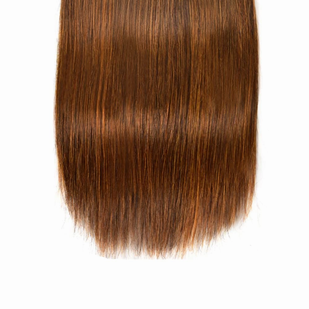 T1BP4/30 Highlight Ombre Straight Human Hair Bundles Black and Brown Unprocessed Brazilian Virgin Straight Human Hair 3 Bundles 10 12 14 Inch for Black Women Hair Extension