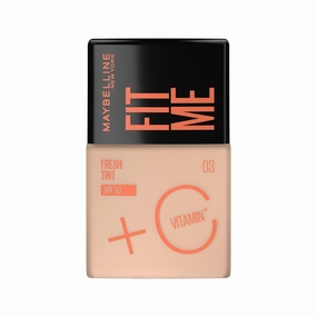 TA New York Liquid Foundation, Lightweight Skin Tint With Spf 50 & Vitamin C, Natural Coverage, For Daily Use, Fit Me Fresh Tint, Shade 03 | 30Ml