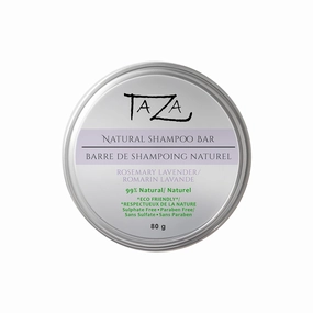 Taza Premium Natural Rosemary Lavender Shampoo Bar (80 g), Contains Coconut Oil, Hydrolyzed Oat Protein, Panthenol