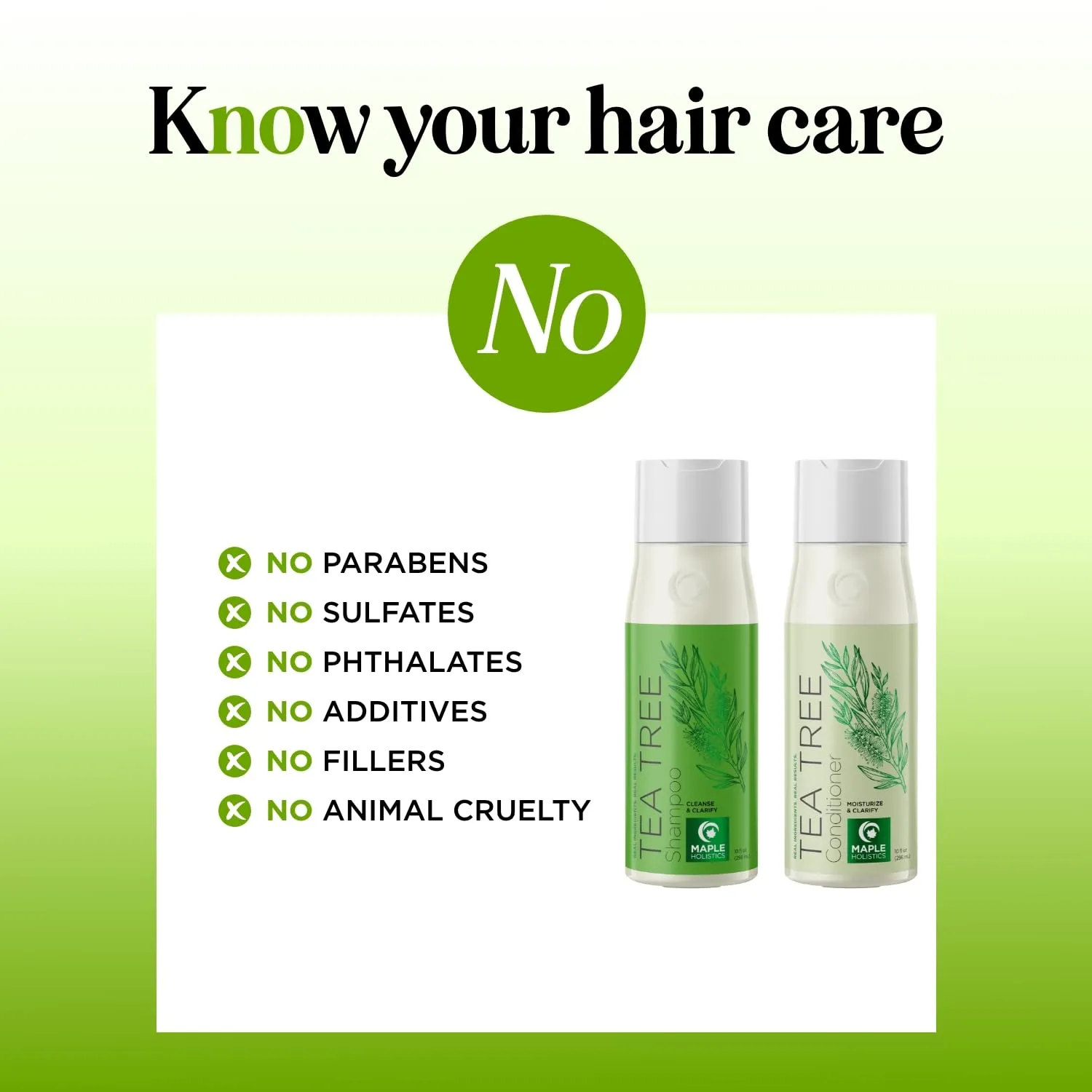 Tea Tree Shampoo and Conditioner Set - Sulfate Free Clarifying Shampoo and Conditioner for Oily Hair & Scalp Care with Cleansing Tea Tree Oil - Complete Oily and Dry Scalp Treatment for Build Up