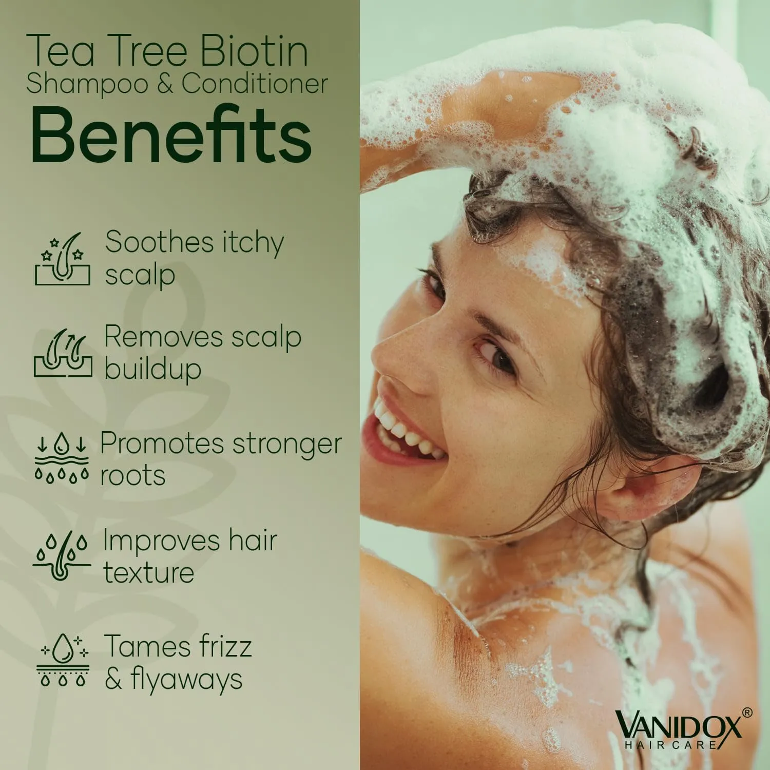 Tea Tree Shampoo and Conditioner Set With Biotin for Itchy and Dry Scalp - Sulfate and Paraben Free - 100% Pure Tea Tree Oil - 16 fl. oz. Each