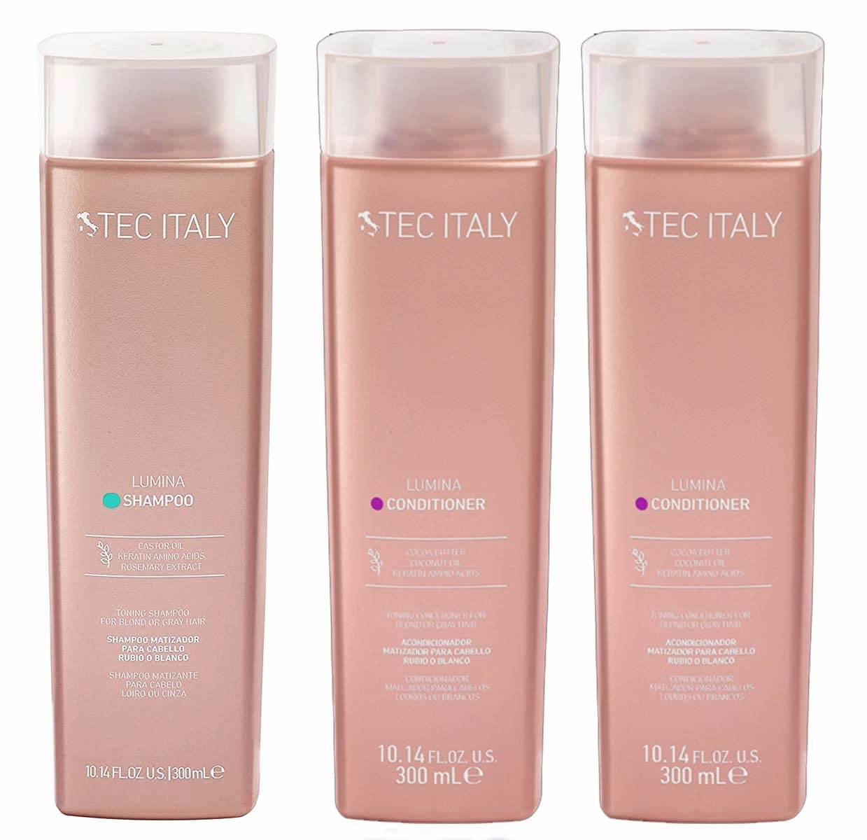 Tec Italy Lumina Pack for Bleached, Blond, Highlighted & Gray Hair (Pack of 3)