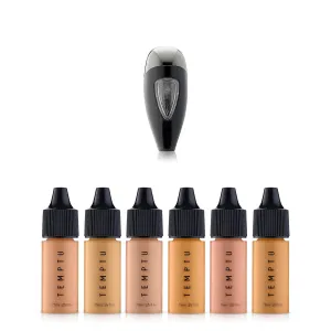 TEMPTU Perfect Canvas Hydra Lock Airbrush Foundation Starter Set, Light/Medium & Airpod Pro Cartridge Bundle