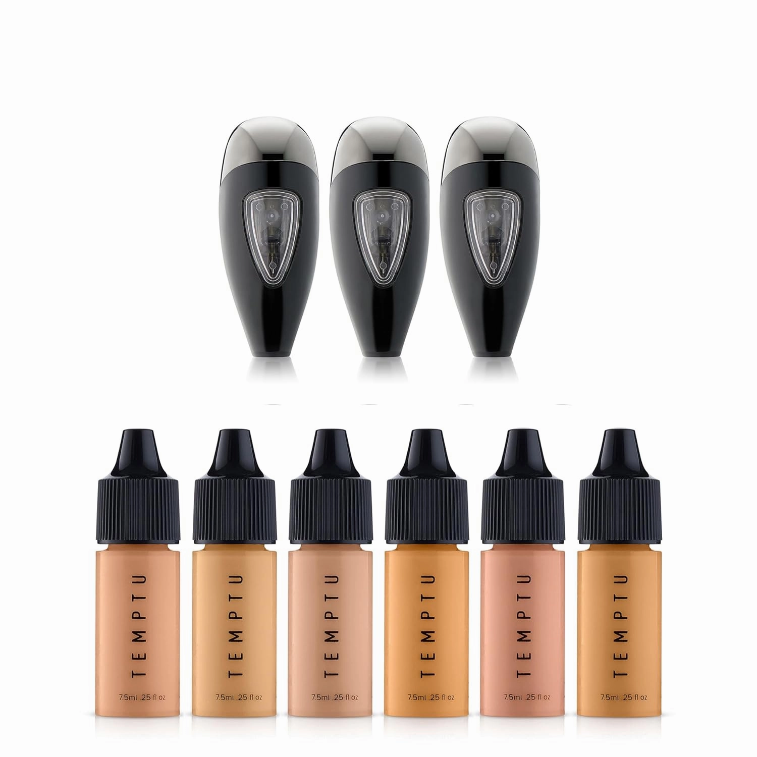 TEMPTU Perfect Canvas Hydra Lock Airbrush Foundation Starter Set, Light/Medium & Airpod Pro 3-Pack Cartridge Bundle