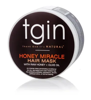 tgin Honey Miracle Hair Mask for Natural, Dry, Curly Type 3c and 4c Hair - 12 oz - Deep Conditioner