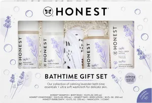 The Honest Company Calming Lavender Bathtime Gift Set | Hypoallergenic Bath Essentials for Sensitive Skin | Shampoo   Body Wash, Face   Body Lotion, Bubble Bath, Conditioner, Wash Cloth