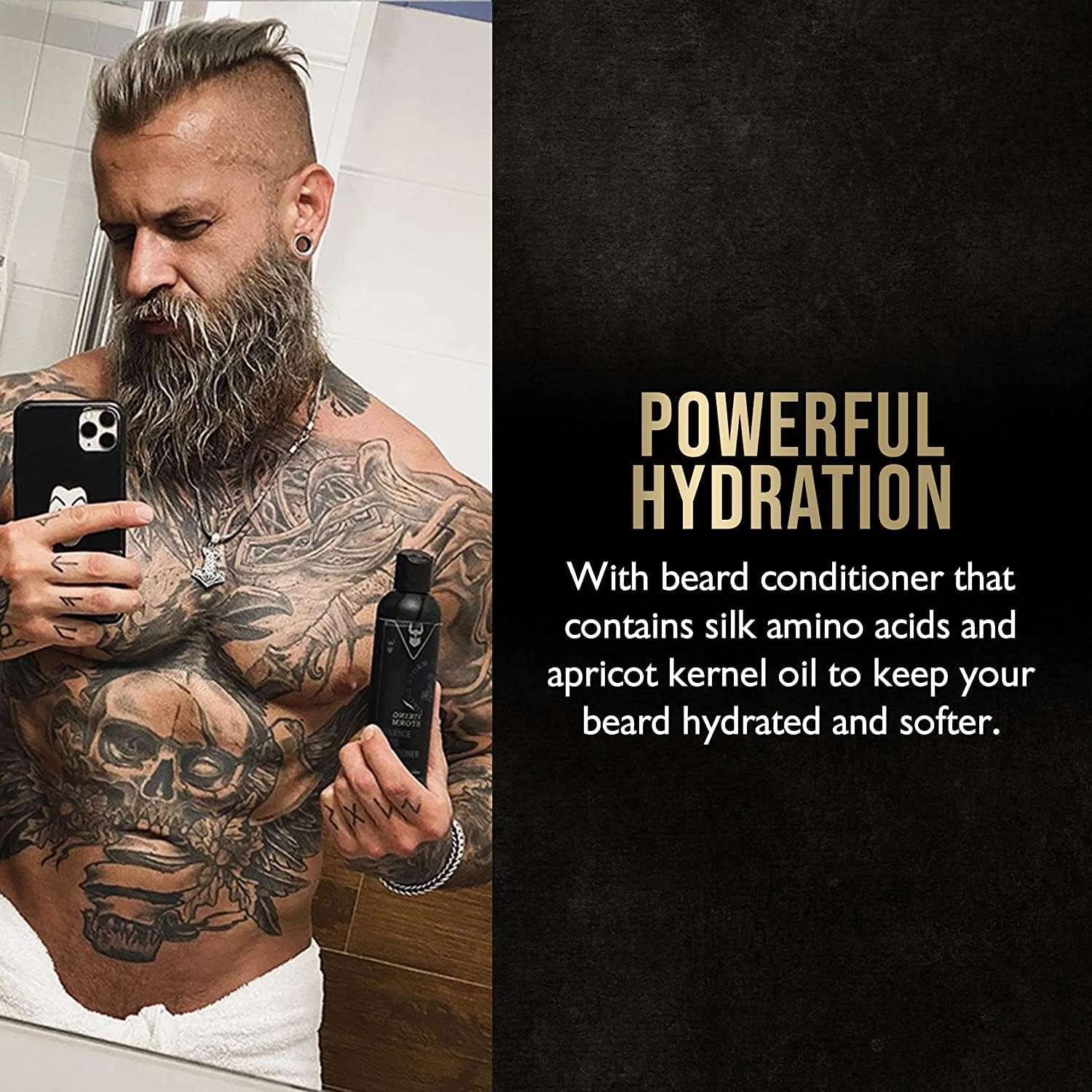 The Beard Struggle - Marksman's Beard Conditioner - Valhalla's Gates, Gold Collection - Nourish, Softens, & Strengthens Beard - Radiance Beard Conditioner for Men (8 Fl oz)
