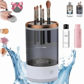 The Cozy Luna Brush Cleaner, Beauty Swirl Cosmetic Brush Cleaner, Amarune Electric Makeup Brush Cleaner, Automatic Makeup Brush Cleaner Machine- 3-In-1 One-Click Cleaning (Black)