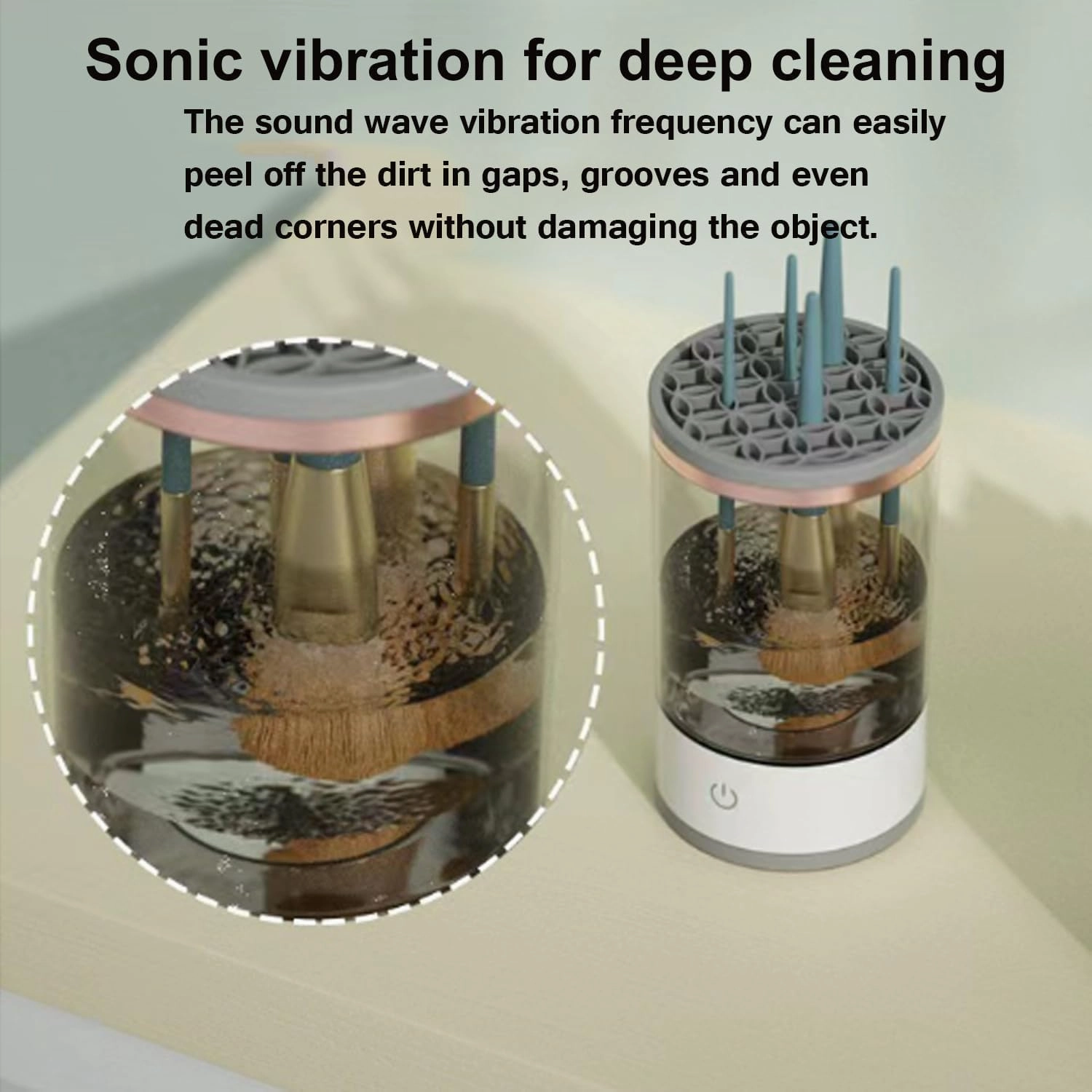 The Cozy Luna Brush Cleaner, Beauty Swirl Cosmetic Brush Cleaner, Amarune Electric Makeup Brush Cleaner, Automatic Makeup Brush Cleaner Machine- 3-In-1 One-Click Cleaning (Black)
