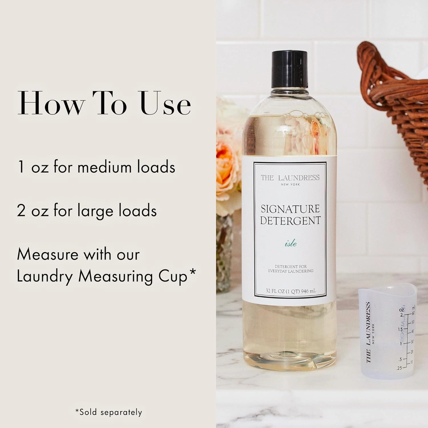The Laundress Signature Isle Detergent, Coastal Inspired Scent, Concentrated Laundry Detergent Liquid, Tough on Stains, Isle Scent, 32 oz.