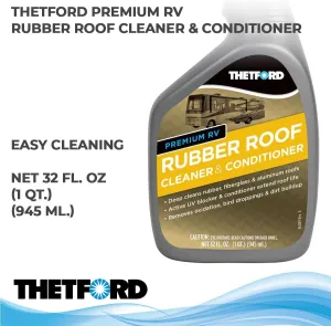 Thetford 32512 Premium RV Rubber Roof Cleaner and Conditioner-32, 32 fl. oz (Pack of 2)