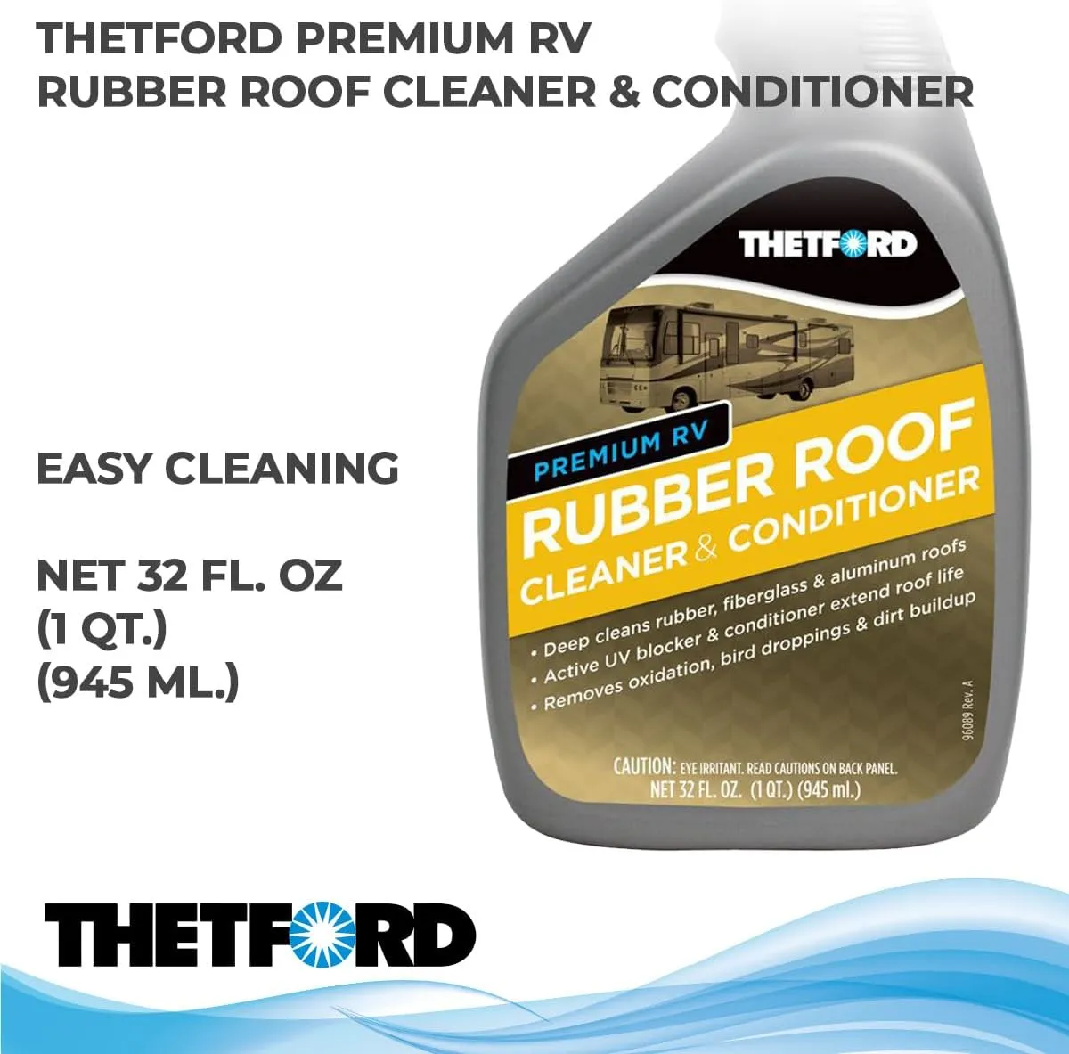 Thetford 32512 Premium RV Rubber Roof Cleaner and Conditioner-32, 32 fl. oz (Pack of 2)