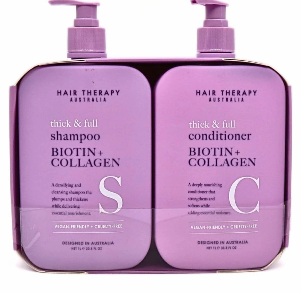 Thick & Full Biotin   Collagen Shampoo & Conditioner Set | Deep Nourishing, Strengthening, Softening | Purple, 2-Pack