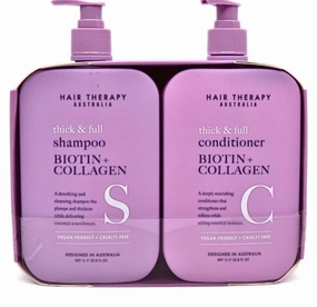 Thick & Full Biotin   Collagen Shampoo & Conditioner Set | Deep Nourishing, Strengthening, Softening | Purple, 2-Pack