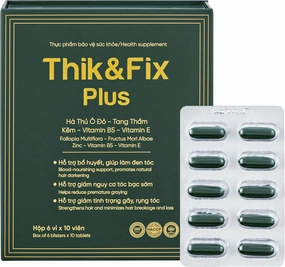 Thik&Fix Plus Natural Hair Nutrition Supplement for Men & Women with Saw Palmetto Oil, Vitamin B5 & E, Zinc, Biotin, Nourishes Scalp & Support Hair Growth for a Thicker, Fuller Look, 60 Softgels
