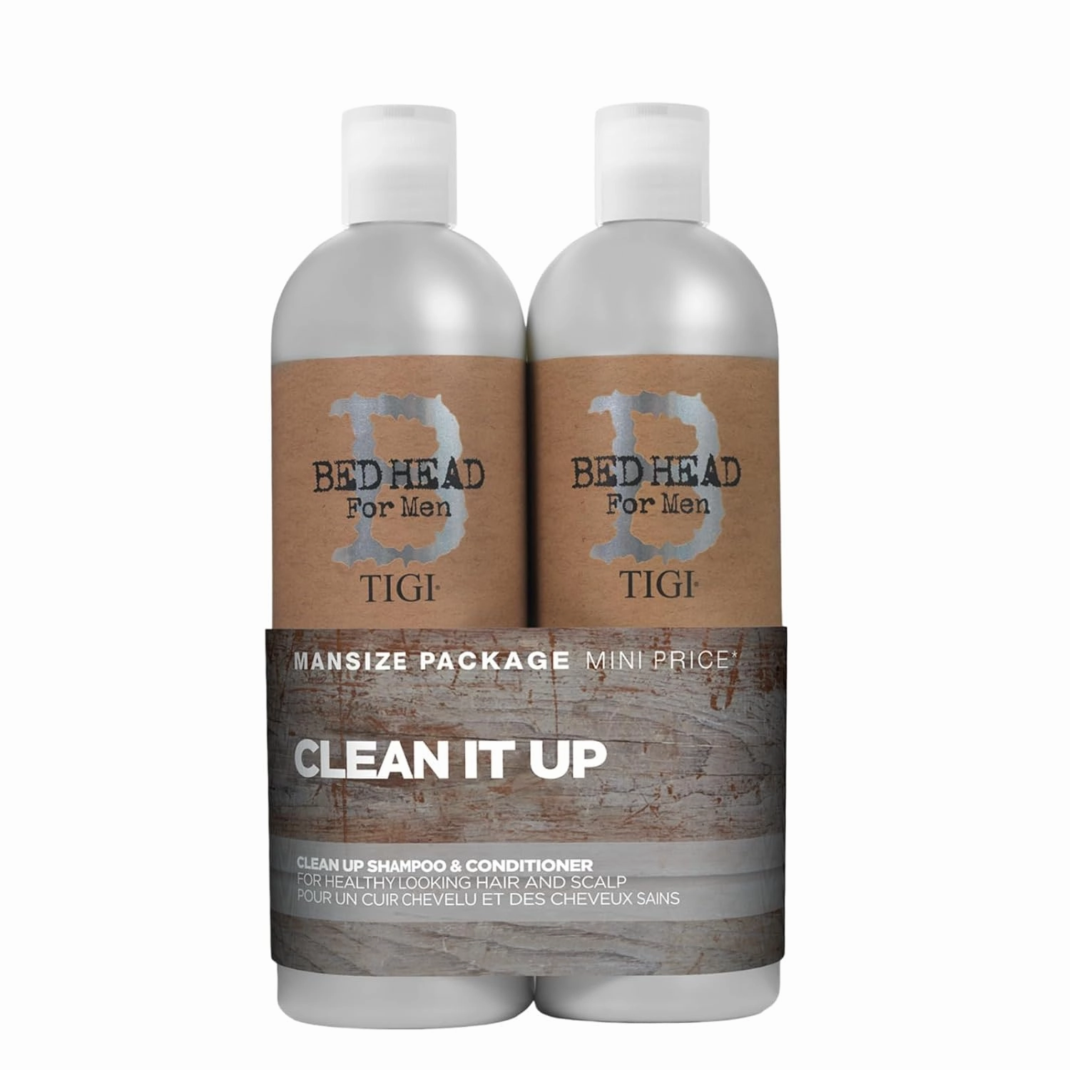 Tigi Bed Head B for Men Clean Up Kit - 2 Pc, 25.36 Oz Shampoo, 25.36 Oz Conditioner, Gluten Free, Peppermint Scent, Menthol, 1 Count