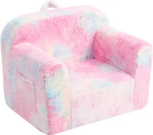 Tiita Kids Sofa, Children Couch with Carrying Handle & Side Pockets, Toddler Armrest Chair, Kids Read Sofa for Girl or Boy, Colorful