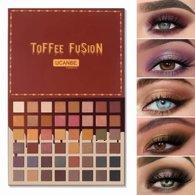 Toffee Fusion Nude Eyeshadow Palette - 48 High Pigmented Neutral Shades for Stunning Naked Looks, Matte & Shimmer Makeup Kit for Women and Girls
