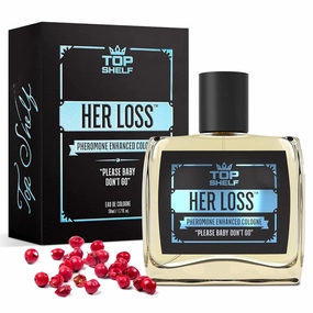 Top Shelf Her Loss Cologne for Men (Pheromone Enhanced) - 1.7 Fl Oz Long Lasting Herloss Perfume Para Hombre, Natural Herbal Scent - Awaken Raw Instinct, Her Loss Pheromone Cologne for Men Attract Her