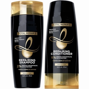 Total Repair 5 Shampoo and Conditioner Set, Extra-Strength Repair for Damaged Hair, 12.6 Fl Oz,
