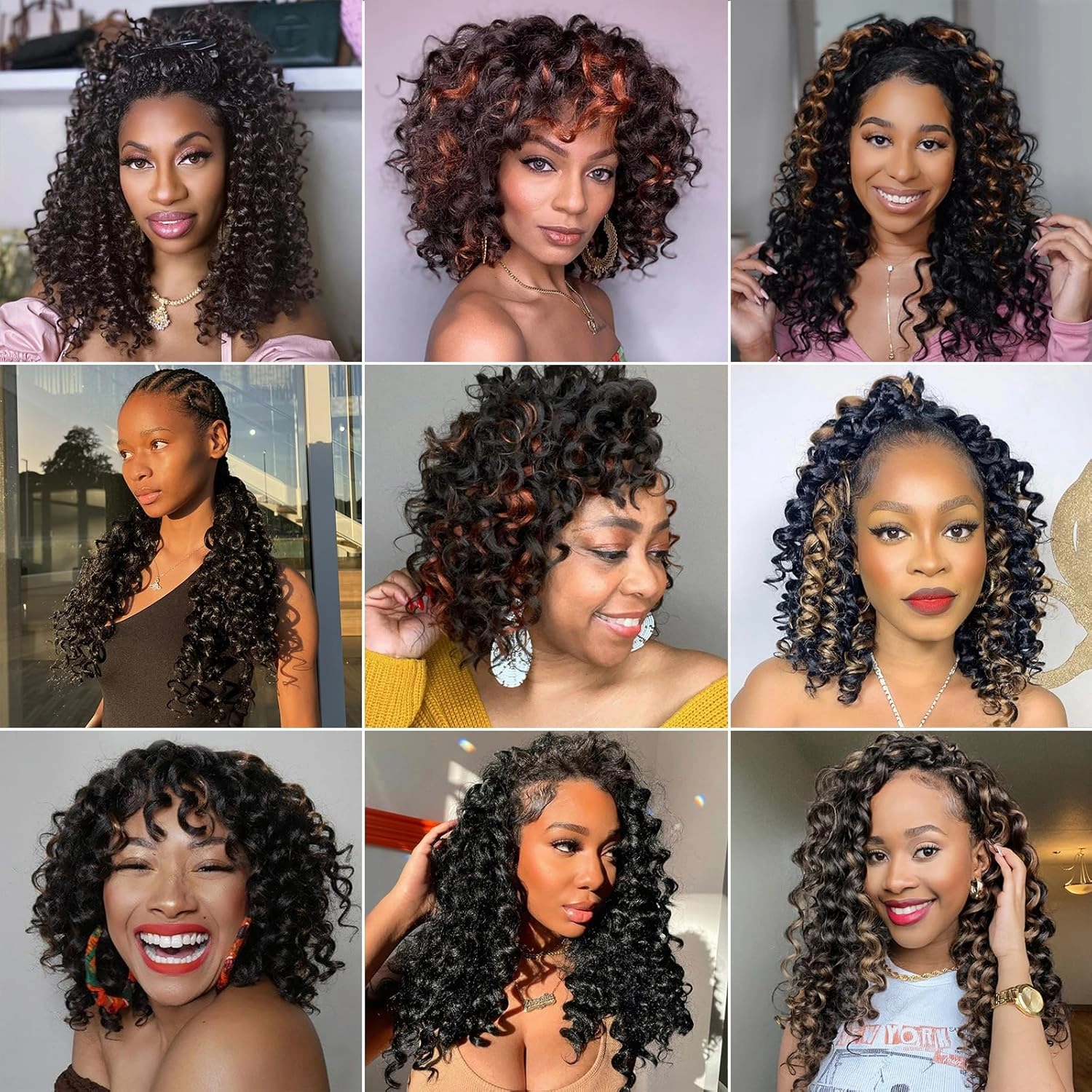 ToyoTress GoGo Curl Crochet Hair - 14 Inch 8 Packs Brown Highlight Beach Curl Crochet Hair, Short Curly Ocean Wave Water Wave Deep Twist Crochet Braids Synthetic Braiding Hair (14 Inch, P1B/30/27)
