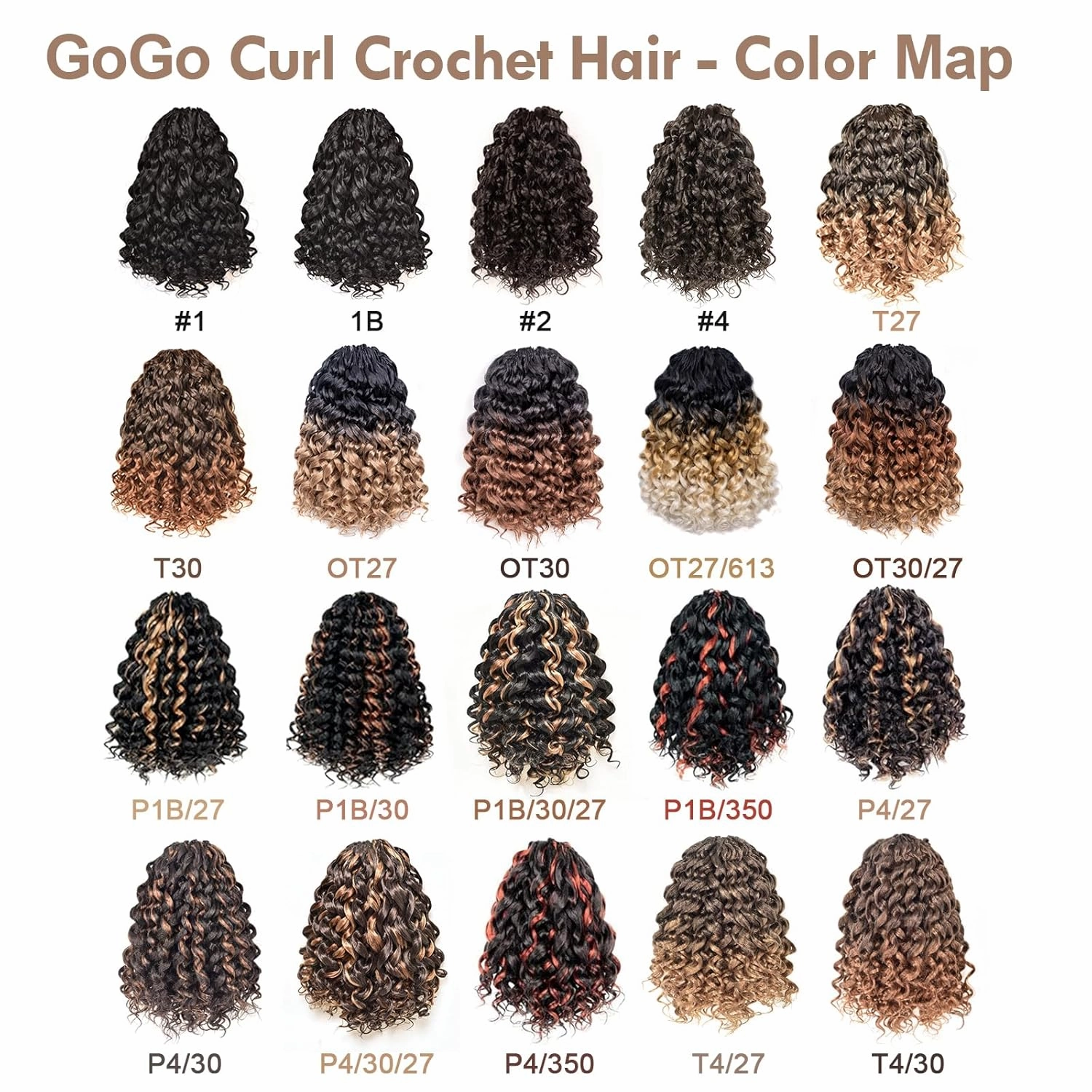 ToyoTress GoGo Curl Crochet Hair - 14 Inch 8 Packs Natural Black Beach Curl Crochet Hair, Short Curly Ocean Wave Water Wave Deep Twist Crochet Braids Synthetic Braiding Hair Extensions (14 Inch, 1B)