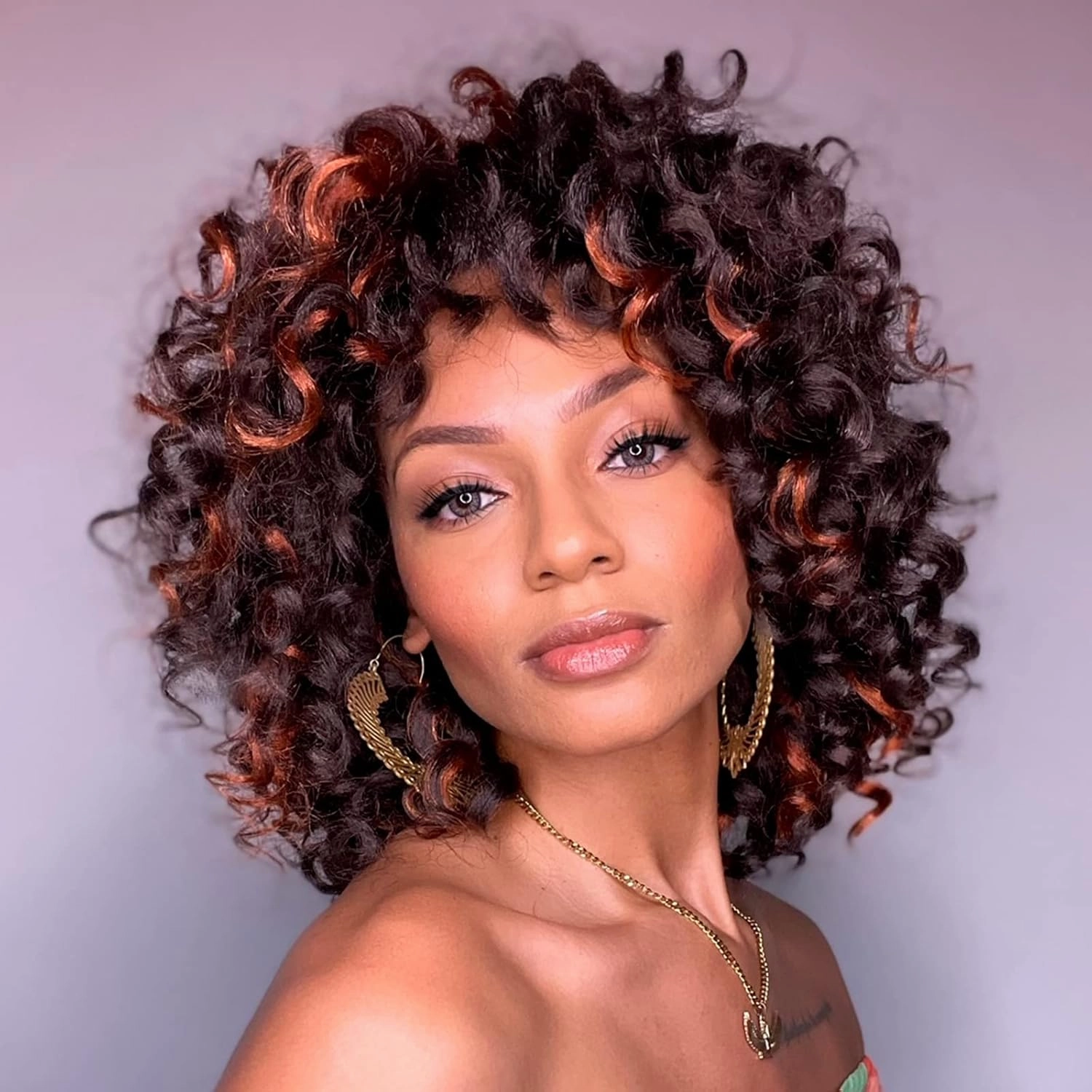 ToyoTress GoGo Curl Crochet Hair - 8 Inch 8 Packs Orange Highlight Beach Curl Crochet Hair, Short Curly Ocean Wave Water Wave Deep Twist Crochet Braids Synthetic Braiding Hair (8 Inch, P4/350)