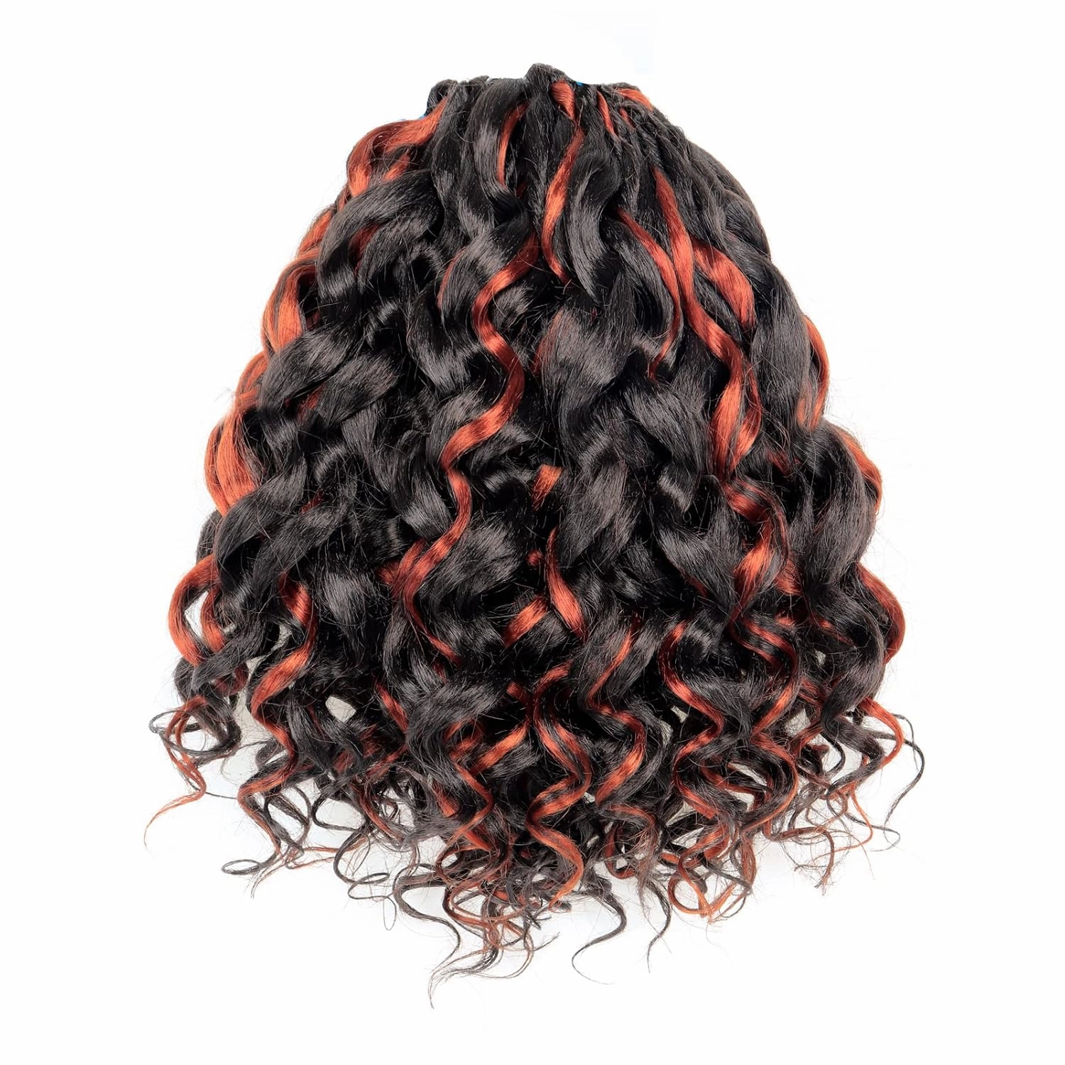 ToyoTress GoGo Curl Crochet Hair - 8 Inch 8 Packs Orange Highlight Beach Curl Crochet Hair, Short Curly Ocean Wave Water Wave Deep Twist Crochet Braids Synthetic Braiding Hair (8 Inch, P4/350)