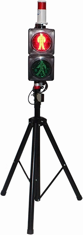 Traffic Lights Car and Pedestrian Road Signs, AC85-265V 100mm(4inch) Indicator Warning Light with Stand and Alarm for Children's Teaching