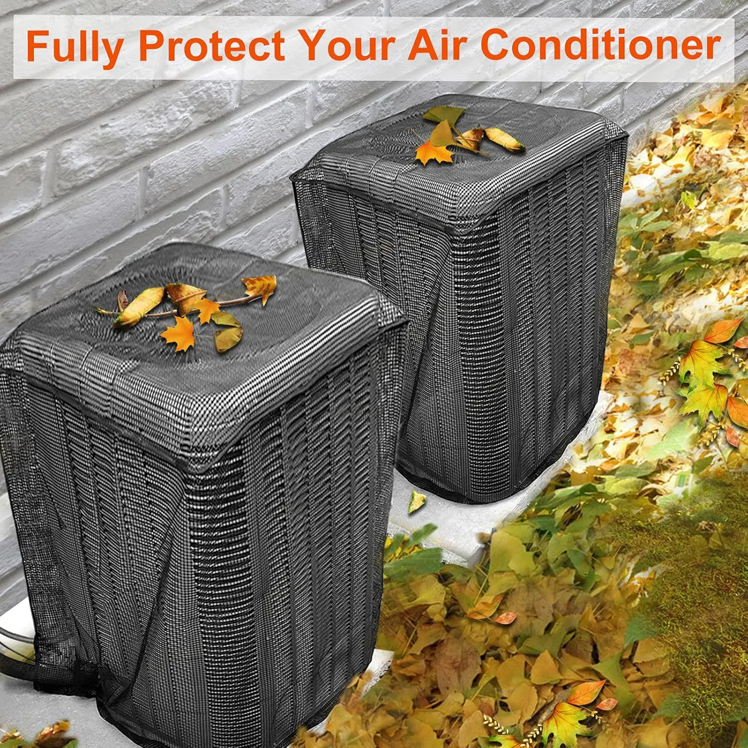 TRELC Outdoor Air Conditioner Cover, Mesh AC Unit Cover Protects from Clogging - Cottonwood, Leaves, Weeds (31.5" x 31.5" x 35.4")
