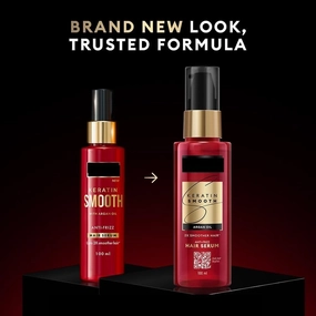 Trese;mme Keratin Smooth Anti-Frizz Hair Serum 100ml with Argan Oil, for 2X Smoother Hair and Long Lasting Frizz control upto 48H even in 80% humidity