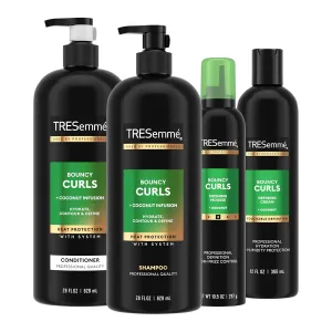 TRESemmé Shampoo, Conditioner, Mousse and Hair Crème 4 Pk Bouncy Curls Regimen Collection Pack
