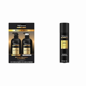TRESemmé Rich Moisture Shampoo and Conditioner for Dry Hair Formulated With Vitamin E and Biotin 28 oz & Tresemme Extra Hold Hairspray