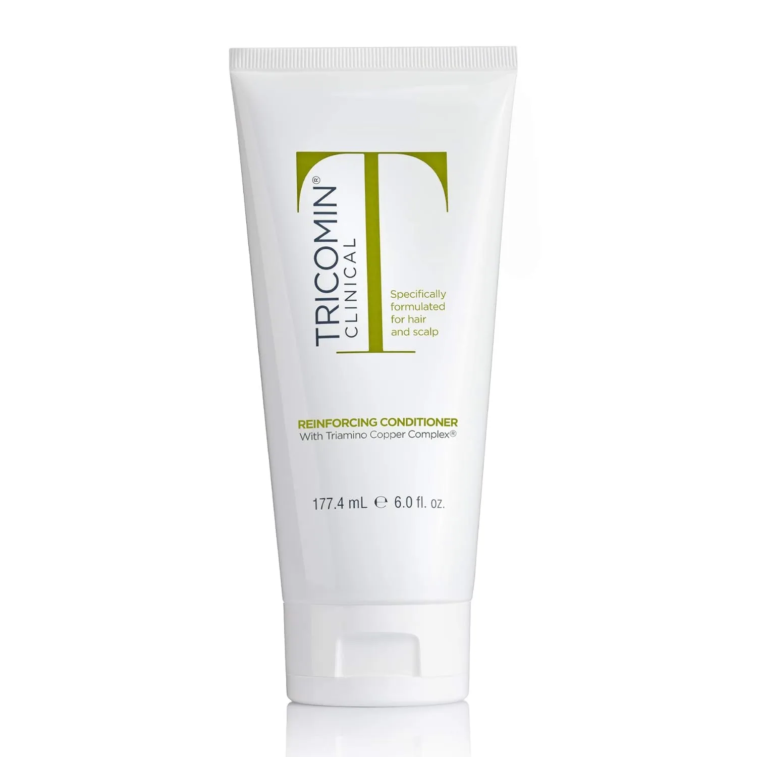 Tricomin Reinforcing Conditioner- moisture-rich formula. Reinforce and strengthen hair to minimize strand breakage and split ends