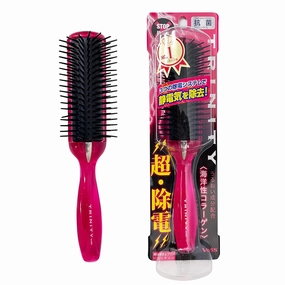 Trinity Static Control Hair Brush, Pink, Vent Style with Black Bristles (Pink)