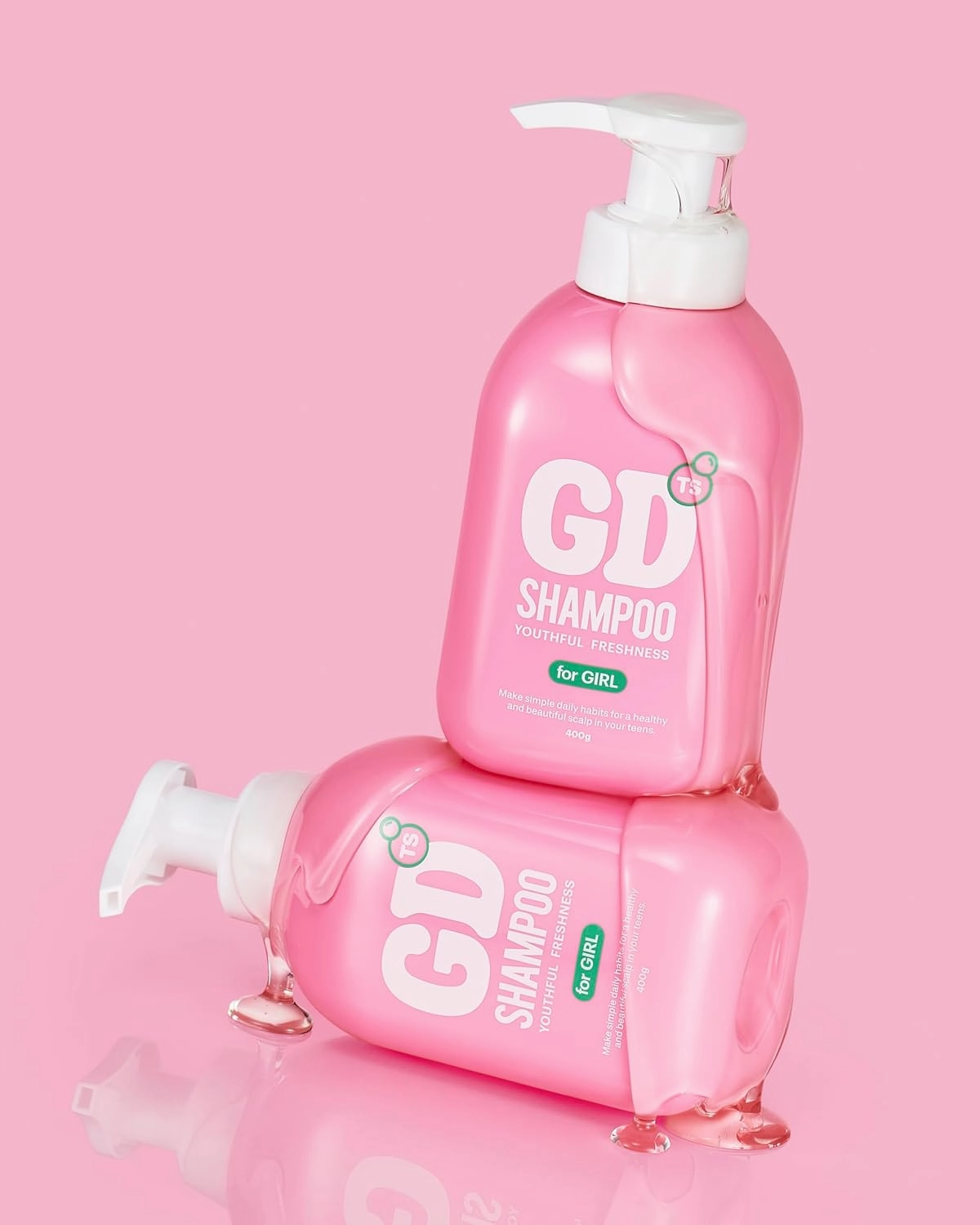 TS GD Shampoo for Girls | Korean Teen Shampoo with Upgraded Probiotics | Anti-Dandruff & Itchy Scalp Relief | Pink Peach Allergy-Free Fragrance | Sulfate-Free (13.53 fl oz, 400ml)