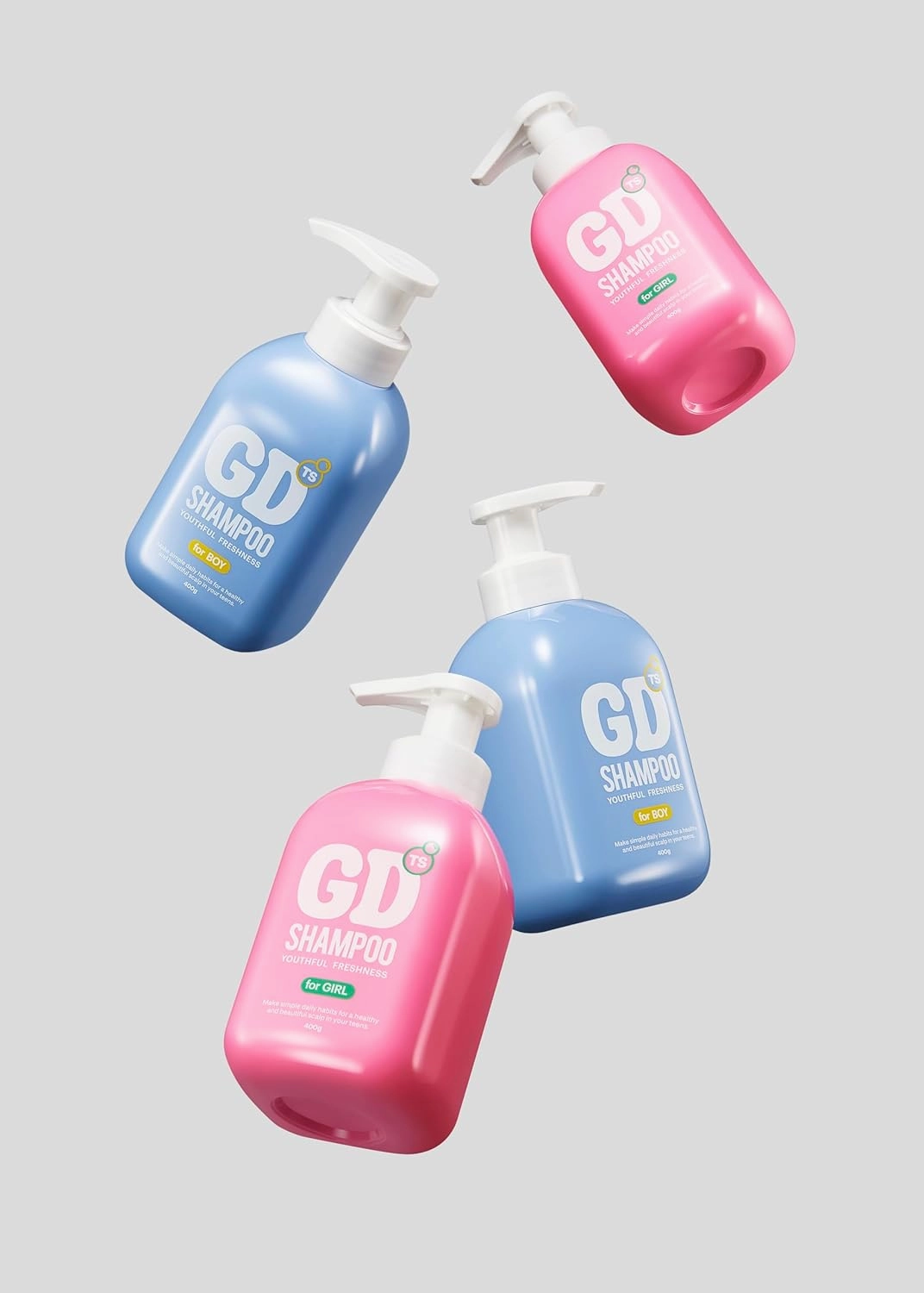 TS GD Shampoo for Girls | Korean Teen Shampoo with Upgraded Probiotics | Anti-Dandruff & Itchy Scalp Relief | Pink Peach Allergy-Free Fragrance | Sulfate-Free (13.53 fl oz, 400ml)