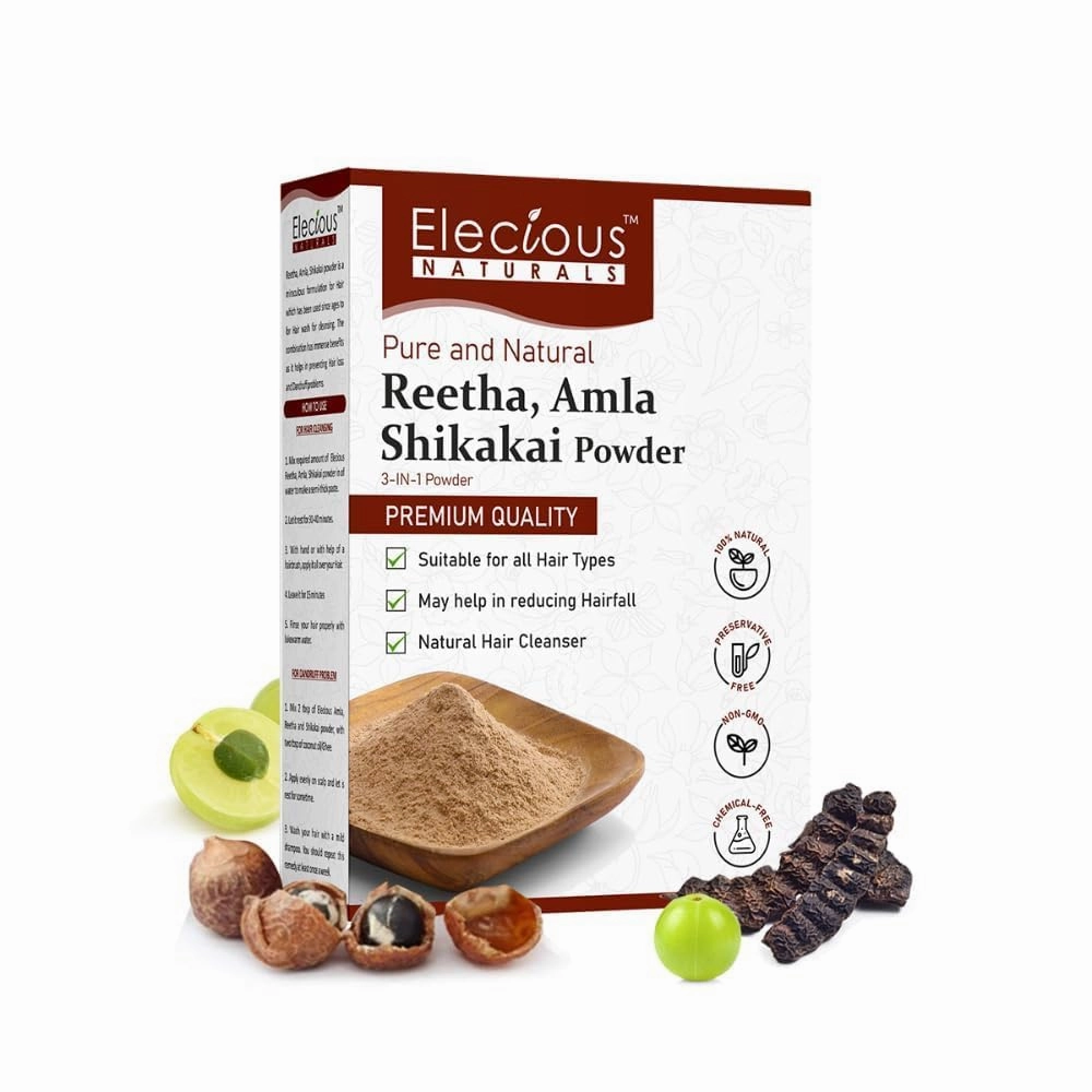 TV Amla, Reetha, Shikakai Powder for Hair | Natural Hair Cleanser | 100% Natural, No Chemical or Preservative | SLS, Paraben-Free | Prevents Hairfall & Dandruff, Boost Hair growth