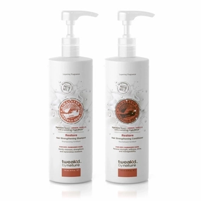 Tweak'd by Nature Amber Vanilla Restore Shampoo and Conditioner Set, 24 oz, Hair Strengthening Formula