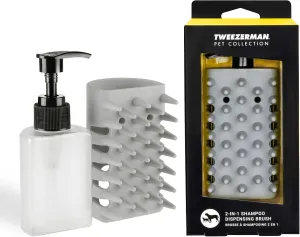 Tweezerman Cat & Dog Bath Brush, Dispensing Conditioner or Shampoo Brush for Pets