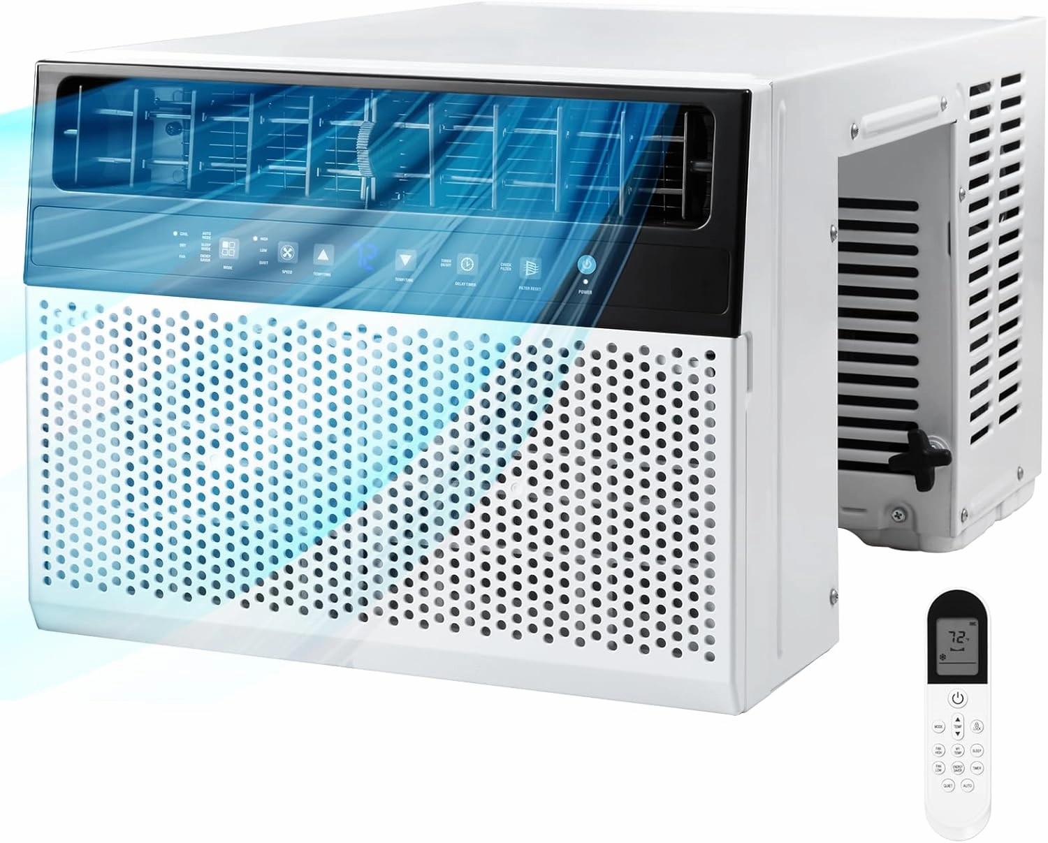 U-Shaped Air Conditioner Window Unit, 10000BTU Window AC Unit Cools up to 450 Sq. Ft, 6 Modes, Saddle Window AC Units with Full Window View, Energy Saving, Installation Kit Included, CEER11