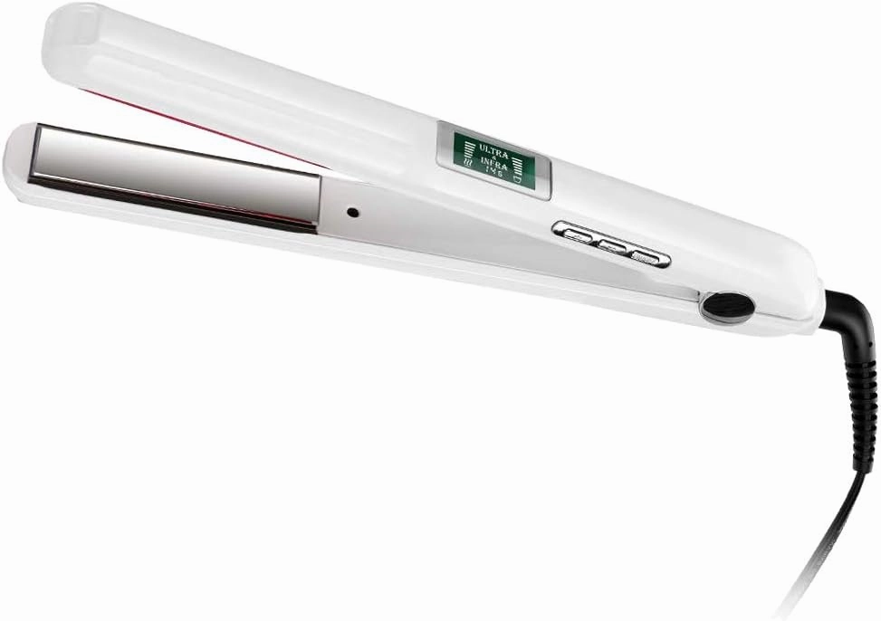 Ultrasonic Infrared Hair Straightener Care Flat Iron, Hair Straightener for Hair Treatment Therapy, Repair Damaged Hair, Quickly Restore Bright and Shiny Hair, White