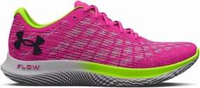 Under Armour UA Flow Velocity Wind 2 Women's Running Shoes, Rebel Pink Lime Surge Black, 24.5 cm